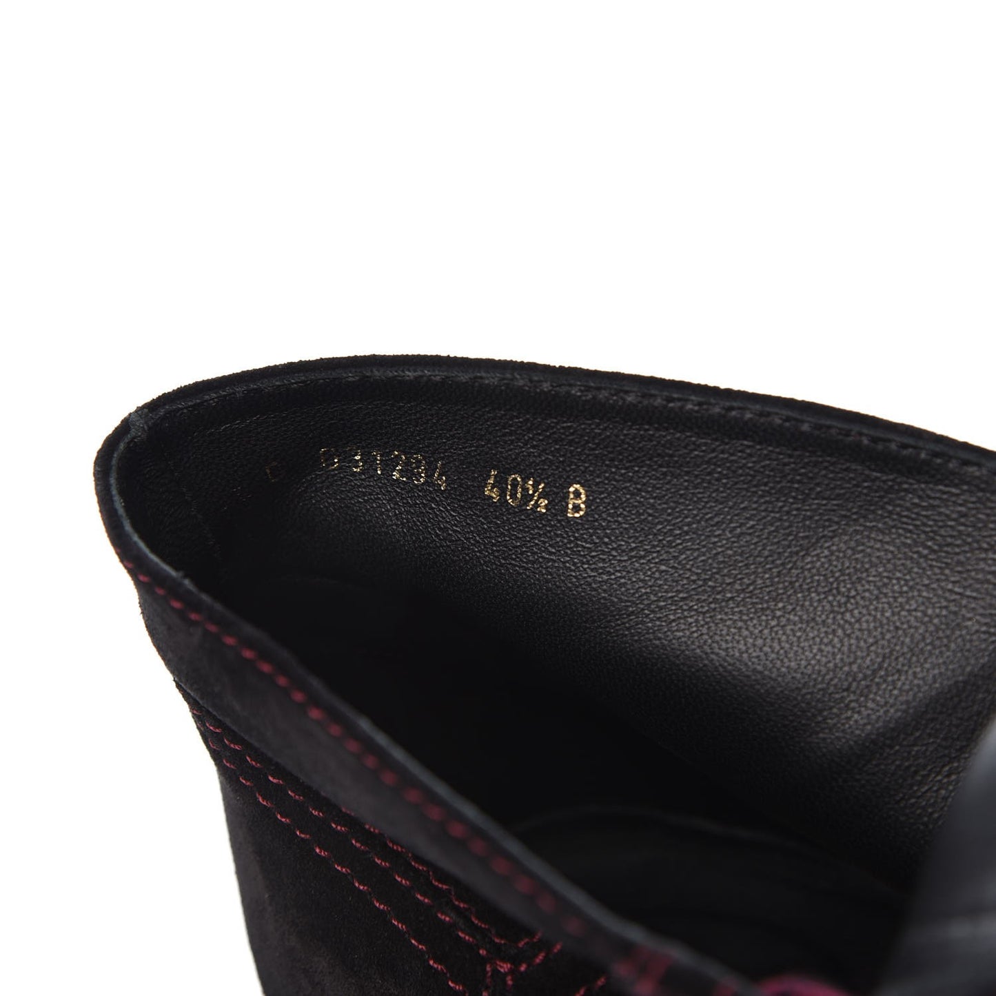 Suede Calfskin Lace Up Wedge Booties 40.5 Black