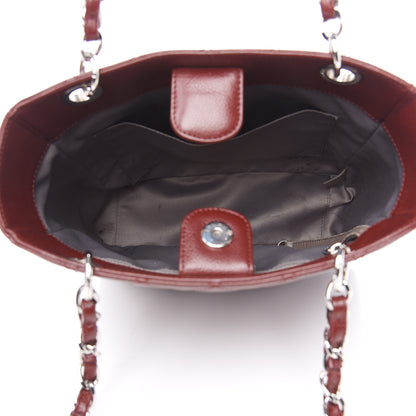 Chanel Caviar Quilted Petit Shopping Tote PST Burgundy 4 of 12