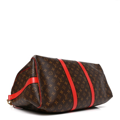 Louis Vuitton Calfskin Monogram Keepall Bandouliere 50 Coquelicot 3 of 8