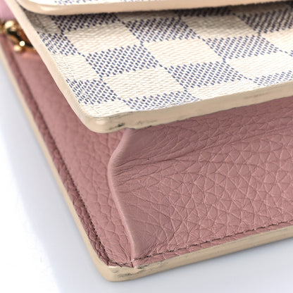 Louis Vuitton Damier Azur Croisette Chain Wallet Rose Ballerine 7 of 10