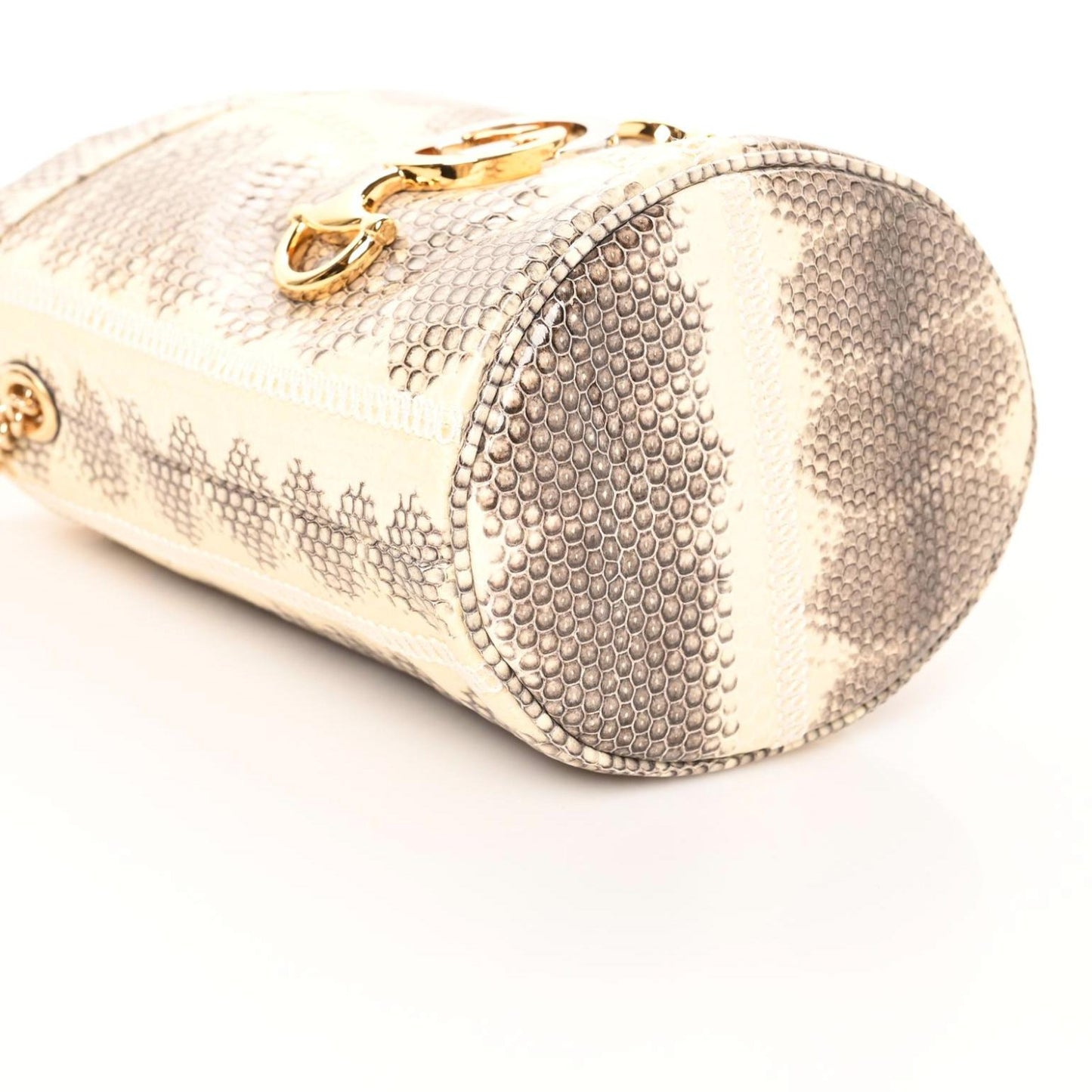 Snakeskin Mini Zumi Bucket Bag Grey