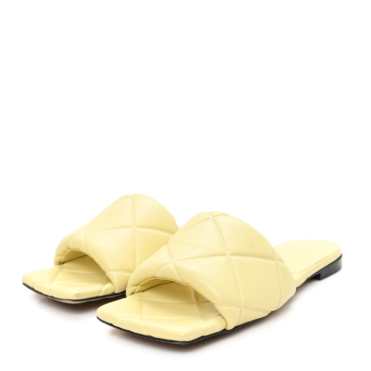 Nappa Quilted Rubber Lido Flat Sandals 39 Moon Beam