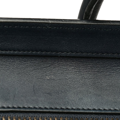Celine Smooth Calfskin Striped Canvas Micro Luggage Navy Blue 14 of 17