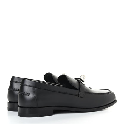 Hermes Calfskin Womens Destin Loafer 38 Black 3 of 4