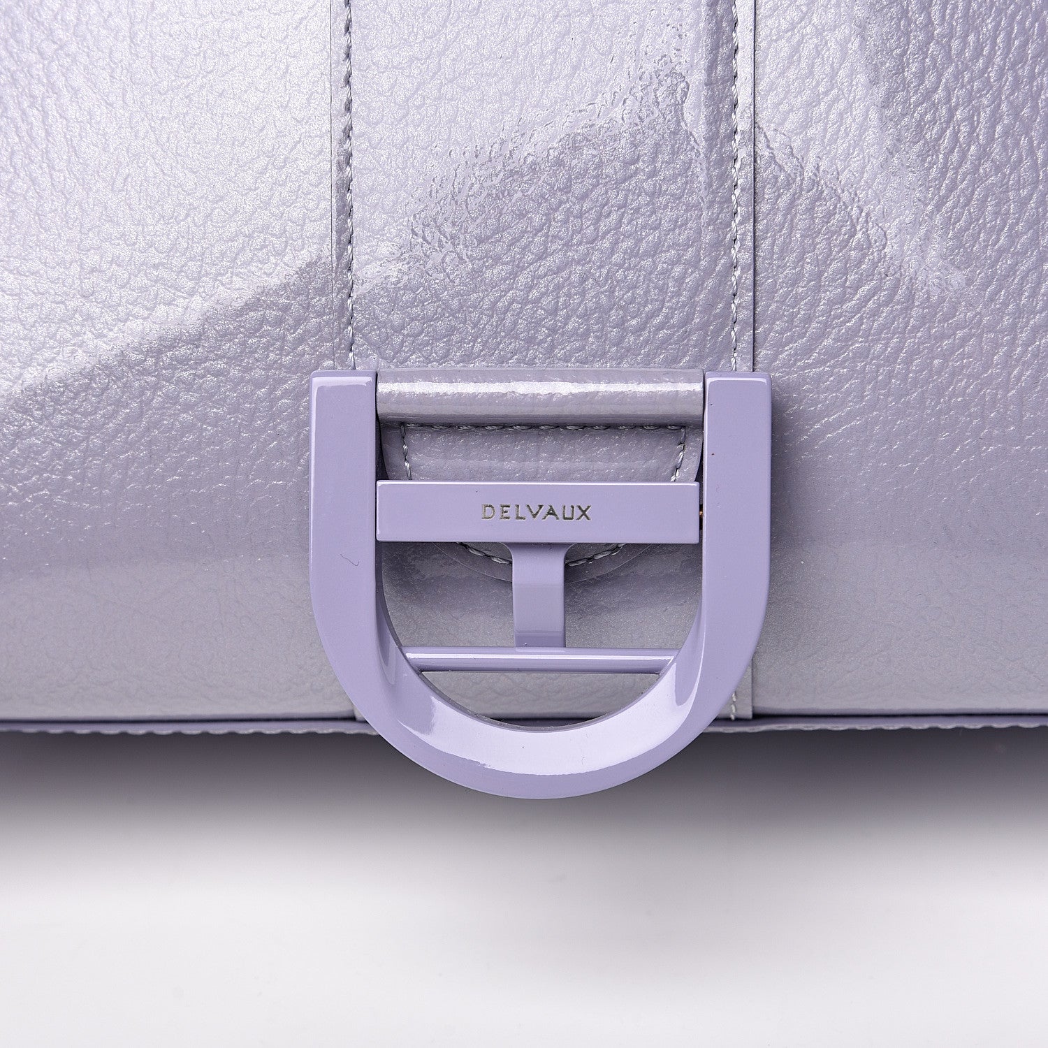 Delvaux Patent Grained Calfskin Mini Brillant Satchel Light Purple 10 of 11