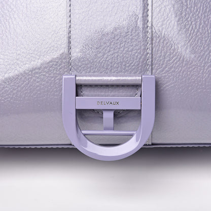 Delvaux Patent Grained Calfskin Mini Brillant Satchel Light Purple 10 of 11