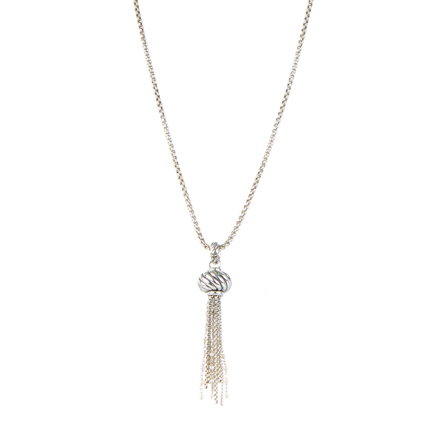 Sterling Silver Pearl Tassel Necklace