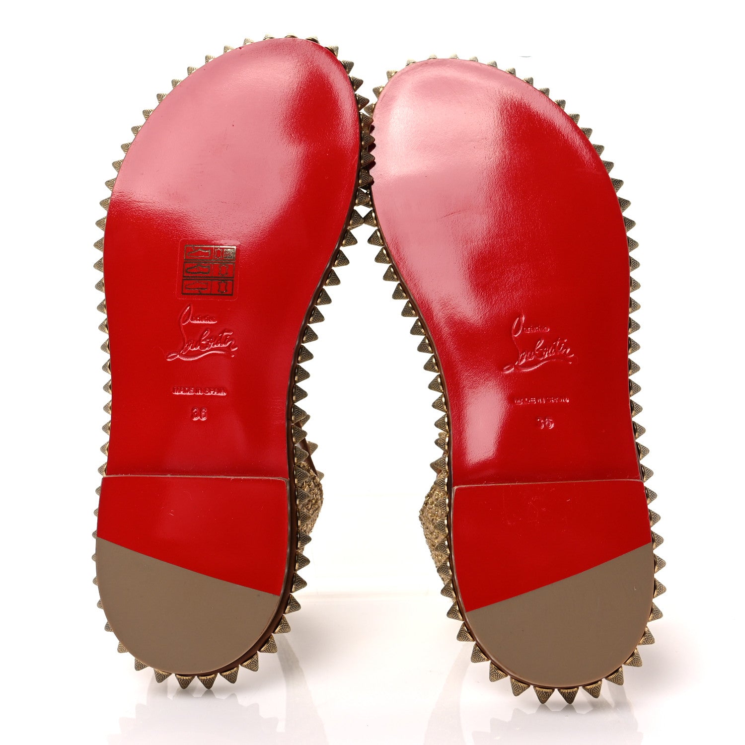 Christian Louboutin Specchio Cordorella Flat Sandals 36 Cuoio 5 of 8