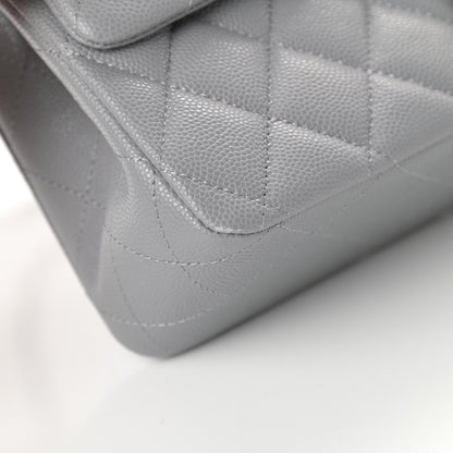 Chanel Caviar Quilted Medium Double Flap Grey 11 of 11
