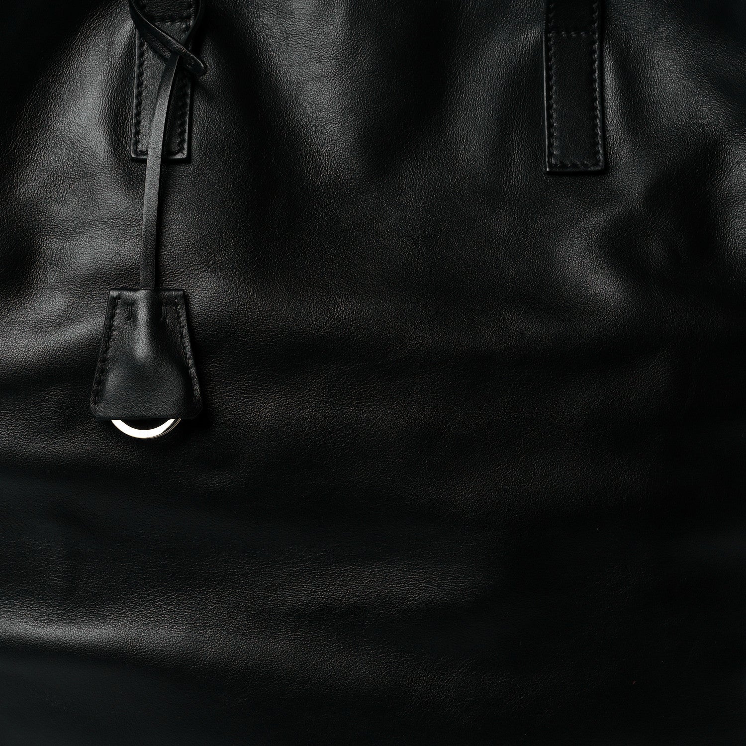 Prada Soft Calfskin Tote Black Rubino 9 of 11