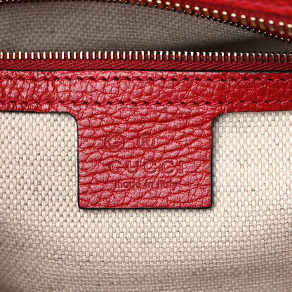 Gucci Dollar Calfskin Medium Soho Top Handle Satchel Hibiscus Red 6 of 10