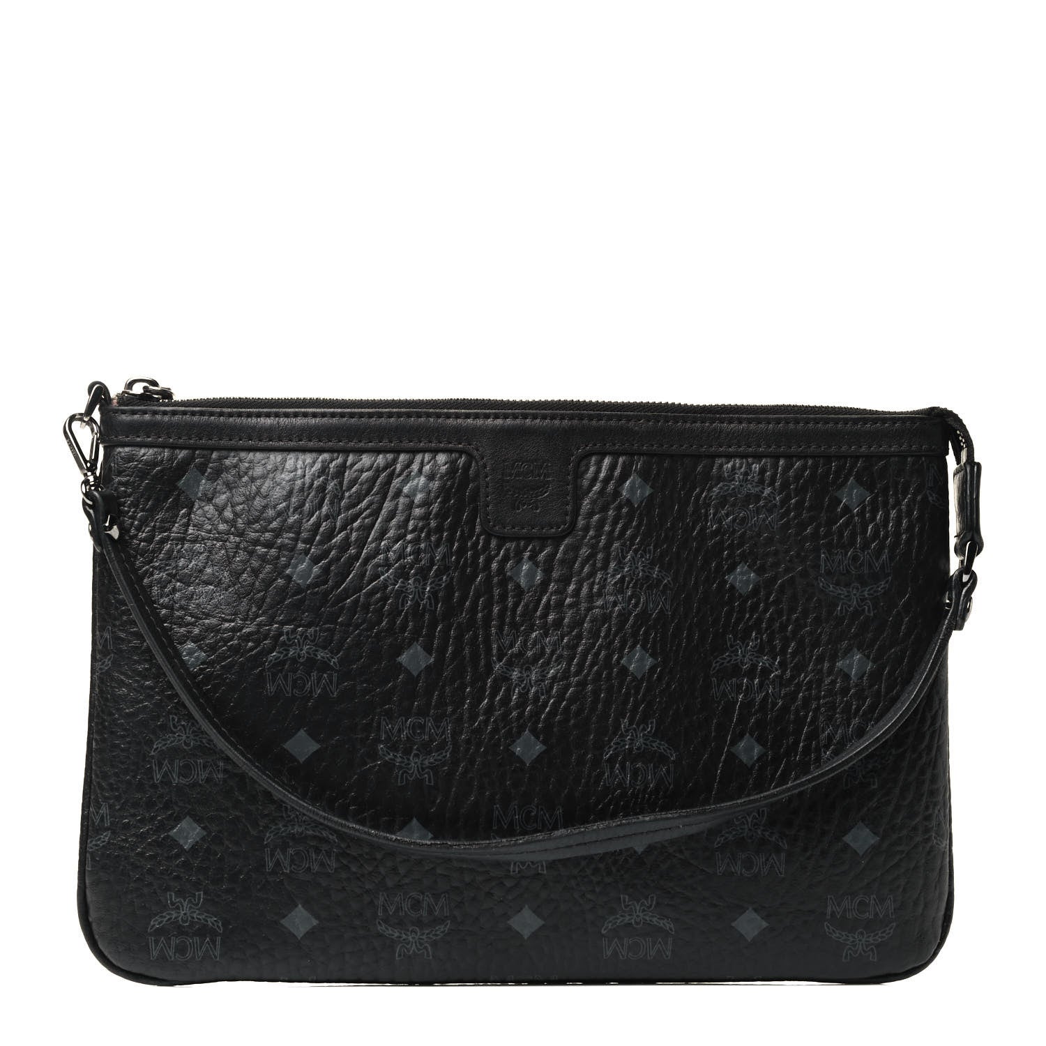 MCM Visetos Liz Shopper Tote Pouch Black 2 of 8