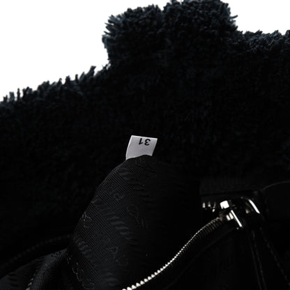 Prada Terry Cloth Tote Bag Black White 7 of 11