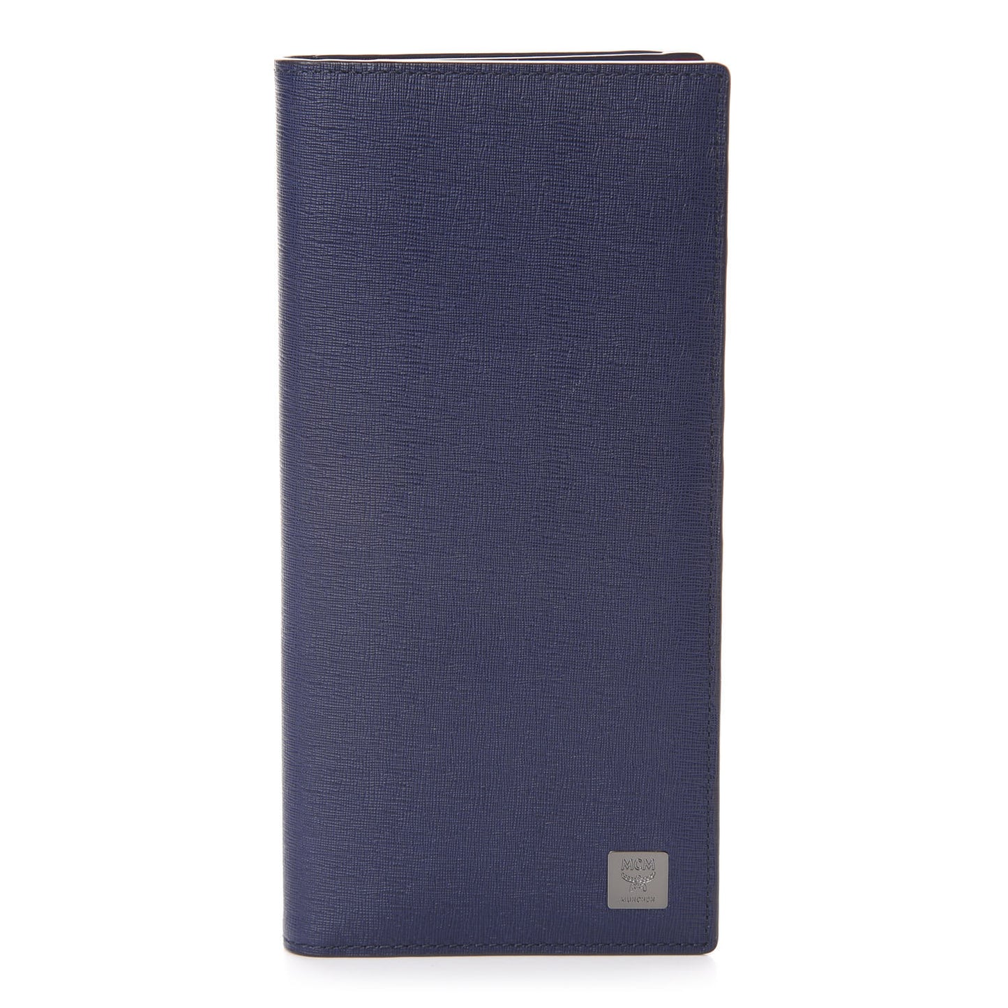Calfskin Bifold Long Wallet Pistol Blue
