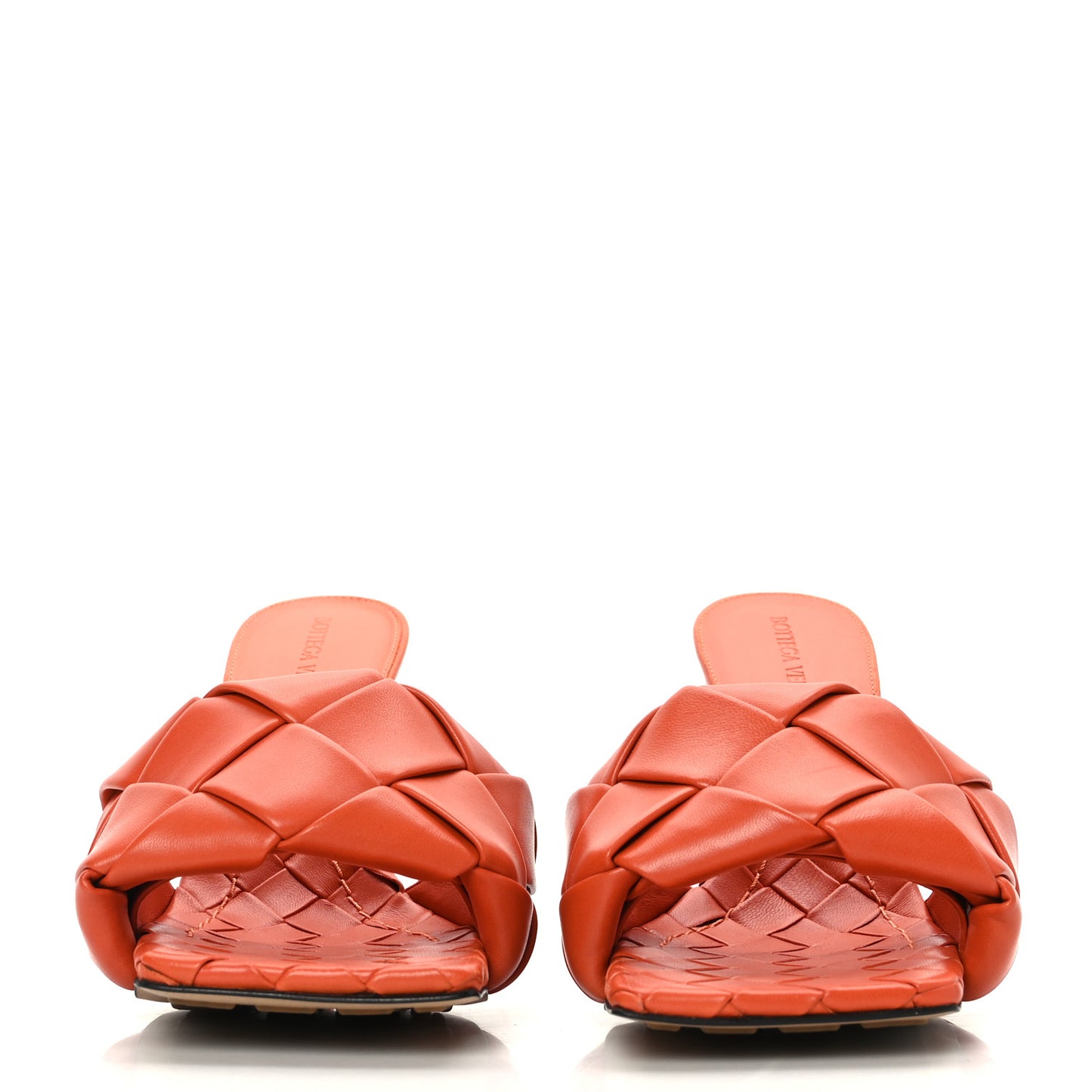 Nappa Maxi Intrecciato Lido Mule Sandals 37.5 Paprika