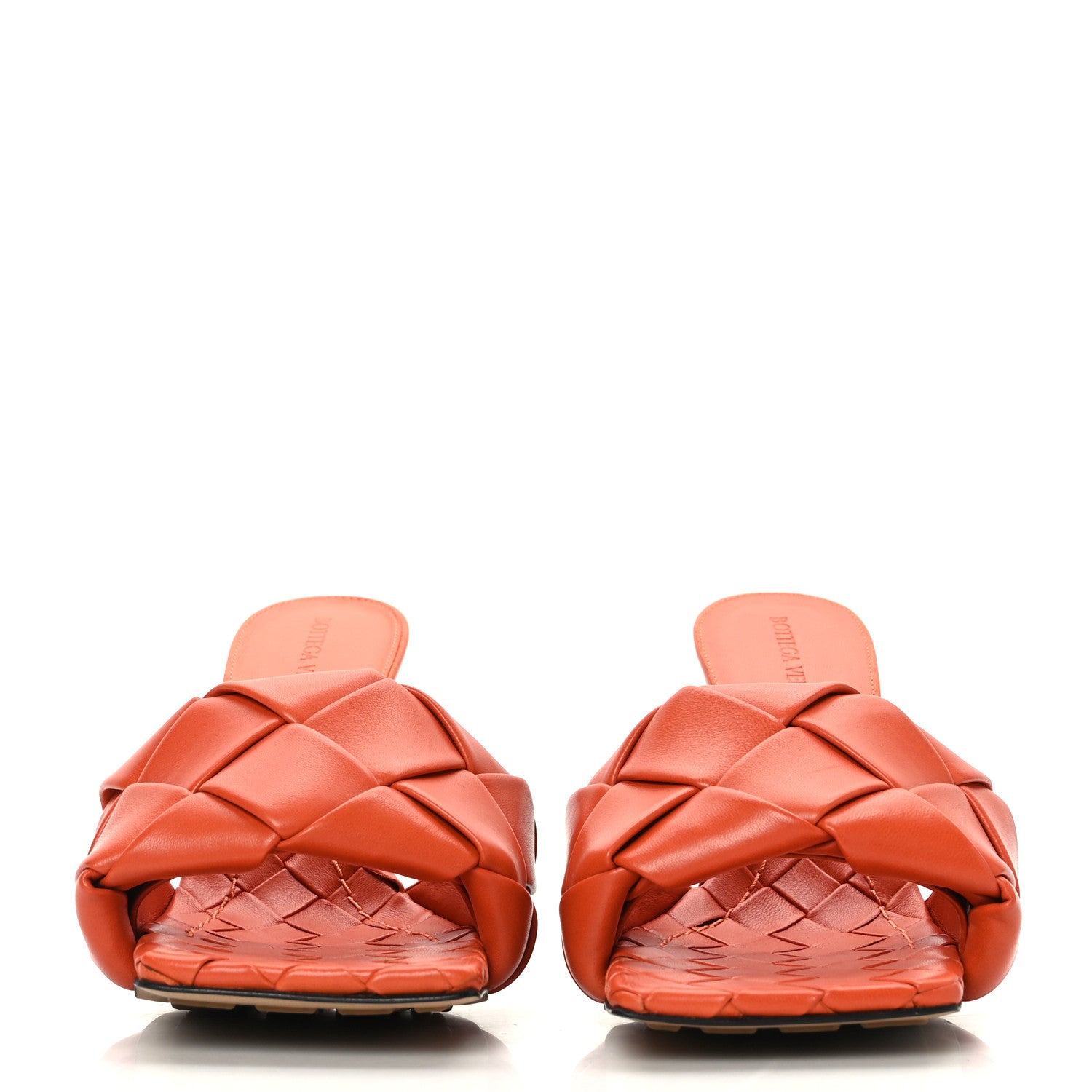 Bottega Veneta Nappa Maxi Intrecciato Lido Mule Sandals 37.5 Paprika 2 of 7