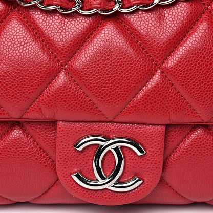 Chanel Glazed Caviar Medium Nature Flap Bag Red 9 of 13