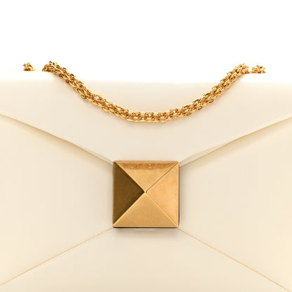 Valentino Garavani Nappa One Stud Chain Clutch Ivory 6 of 8