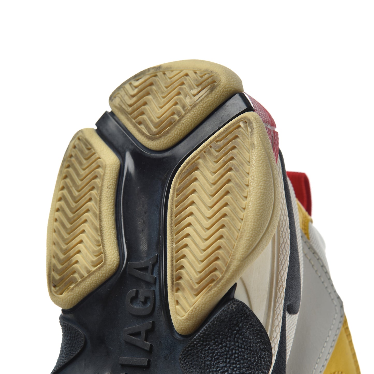Mesh Nubuck Womens Triple S Sneakers 36 White Gris Jaune Rose
