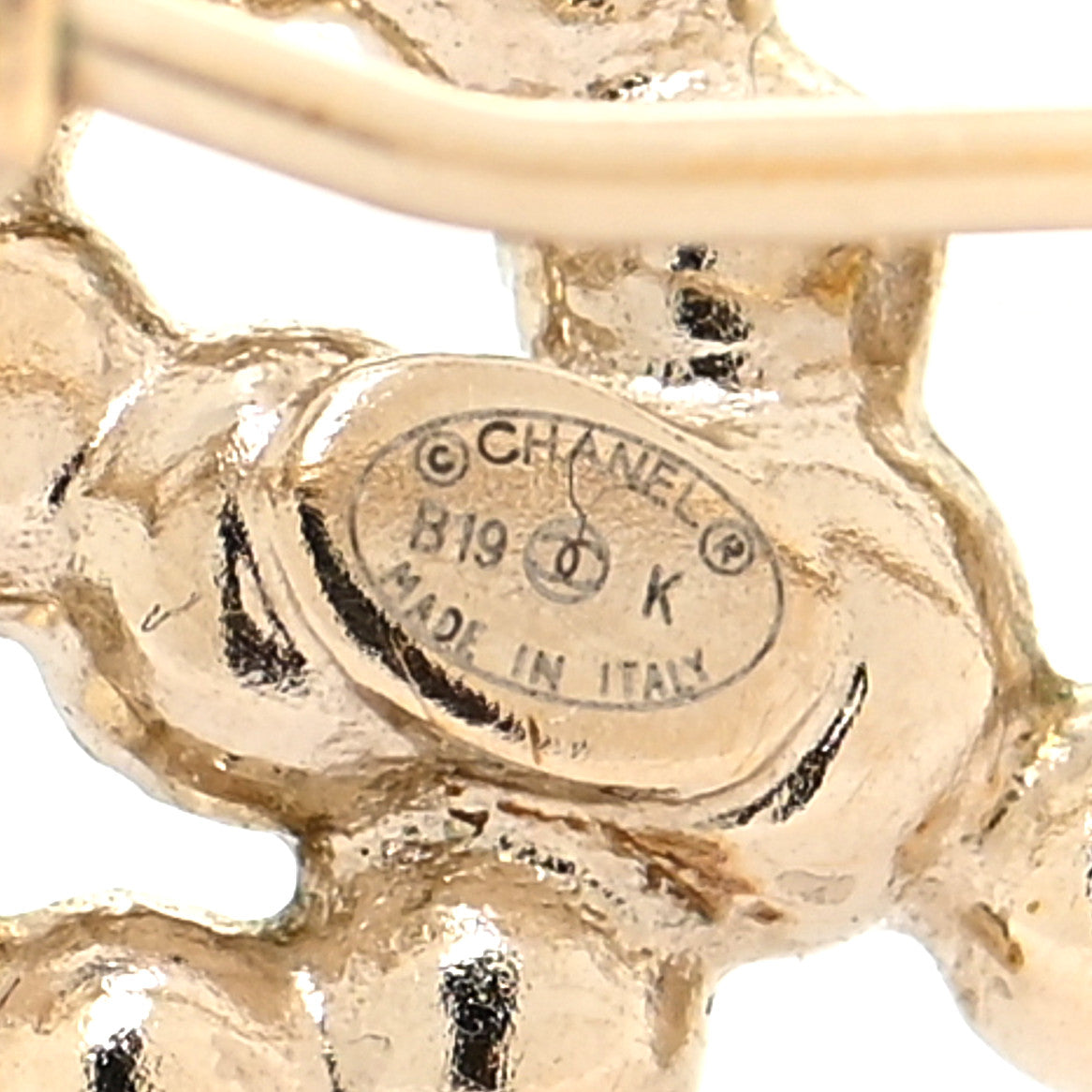 Chanel Metal Glass Swirling Pearls Hair Clip Gold 4 of 5