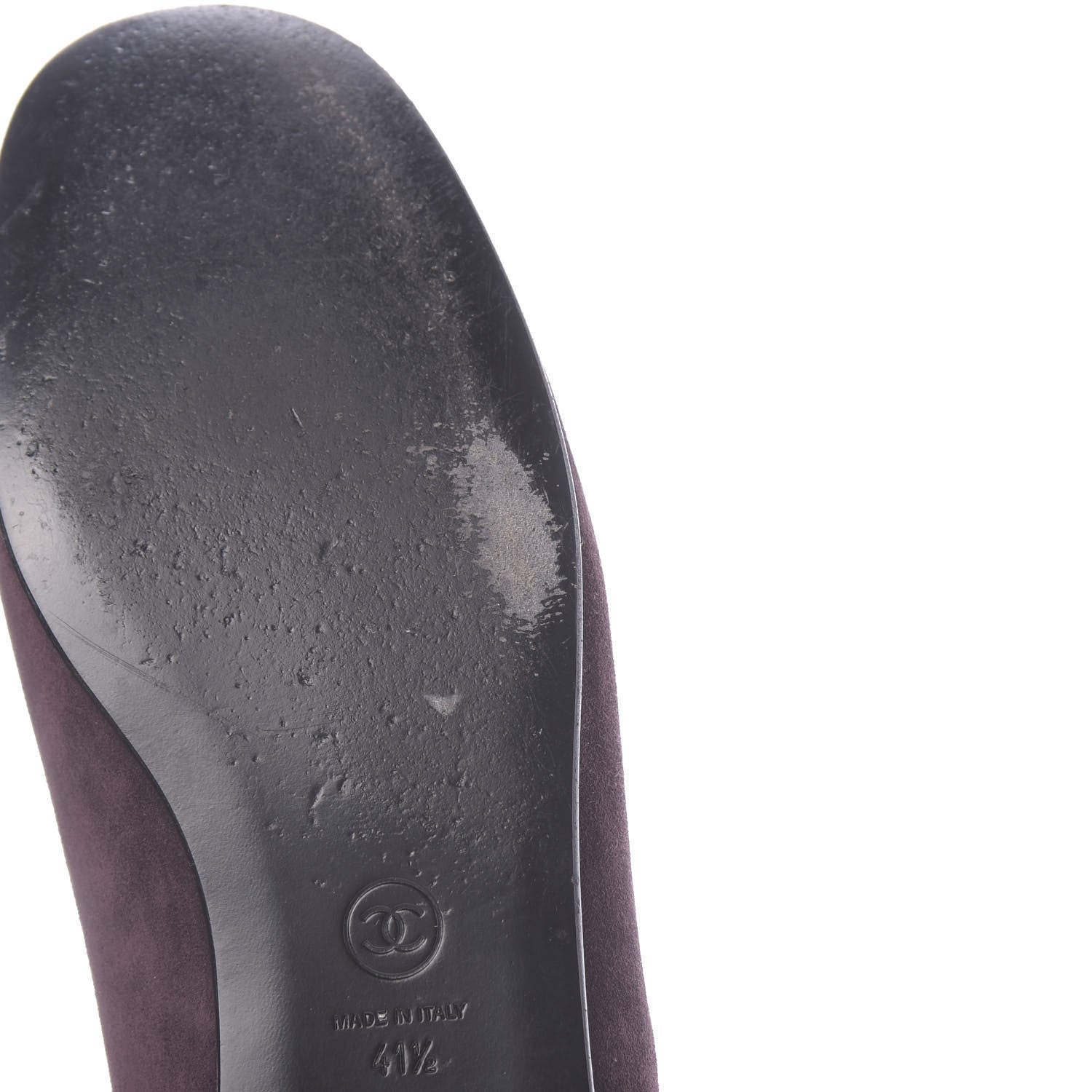Chanel Suede Calfskin Womens Mocassin CC Flats 41.5 Purple 10 of 12