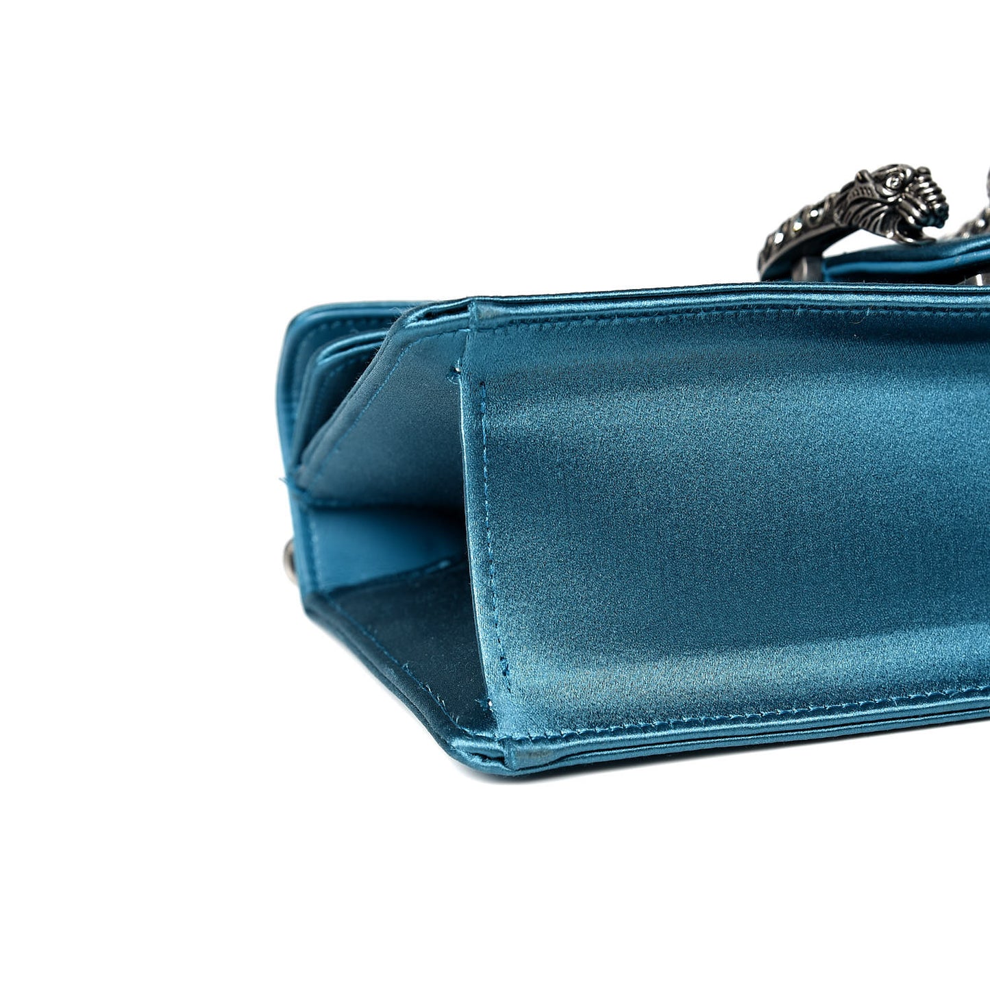 Satin Silk Crystal Small Dionysus Shoulder Bag Turchese Black Diamond