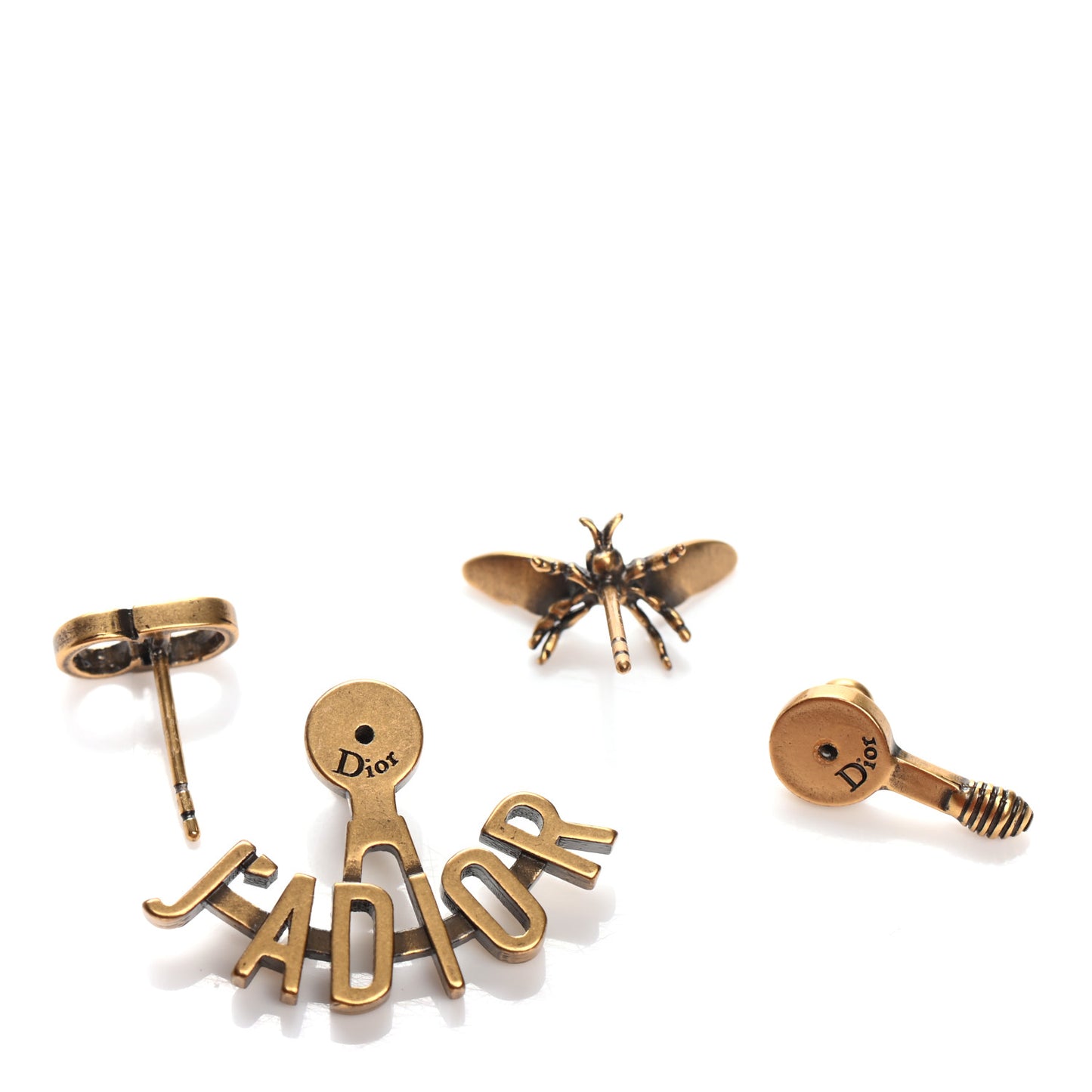 Metal J'Adior Earrings Aged Gold