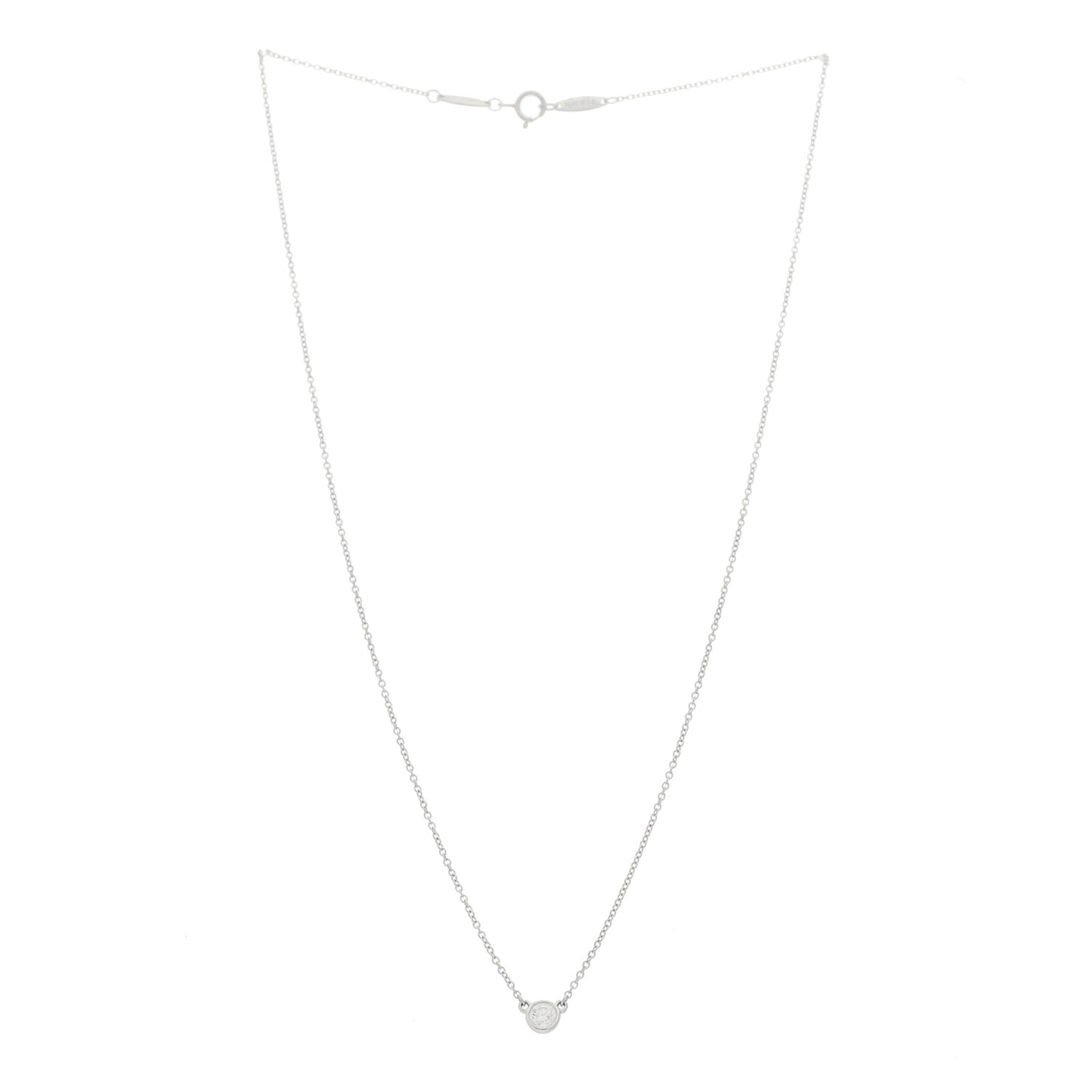 Platinum Diamond .17ct Elsa Peretti Diamonds By The Yard Pendant Necklace