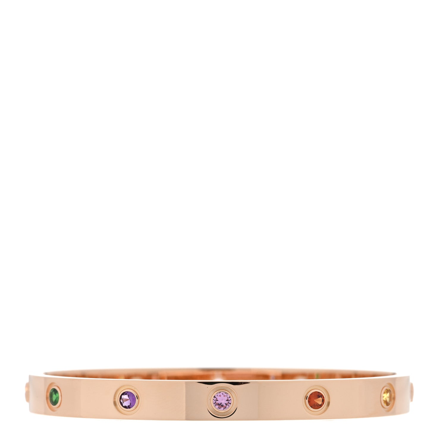 Cartier 18K Pink Gold Sapphire Garnet Amethyst LOVE Bracelet 17 1 of 5
