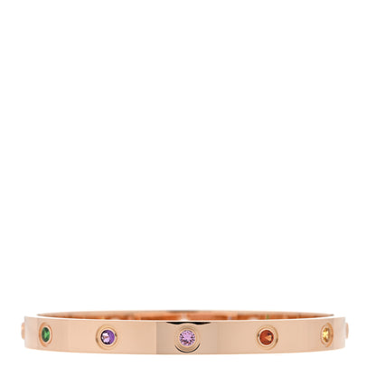 Cartier 18K Pink Gold Sapphire Garnet Amethyst LOVE Bracelet 17 1 of 5