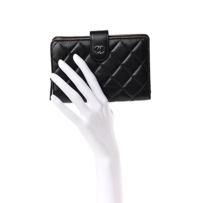 Chanel Lambskin Quilted Zipped Pocket Wallet Black 4 of 8