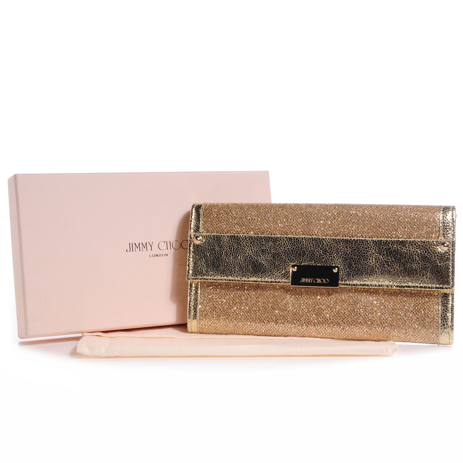 Jimmy Choo Glitter Fabric Reese Clutch Wallet Metallic 8 of 8