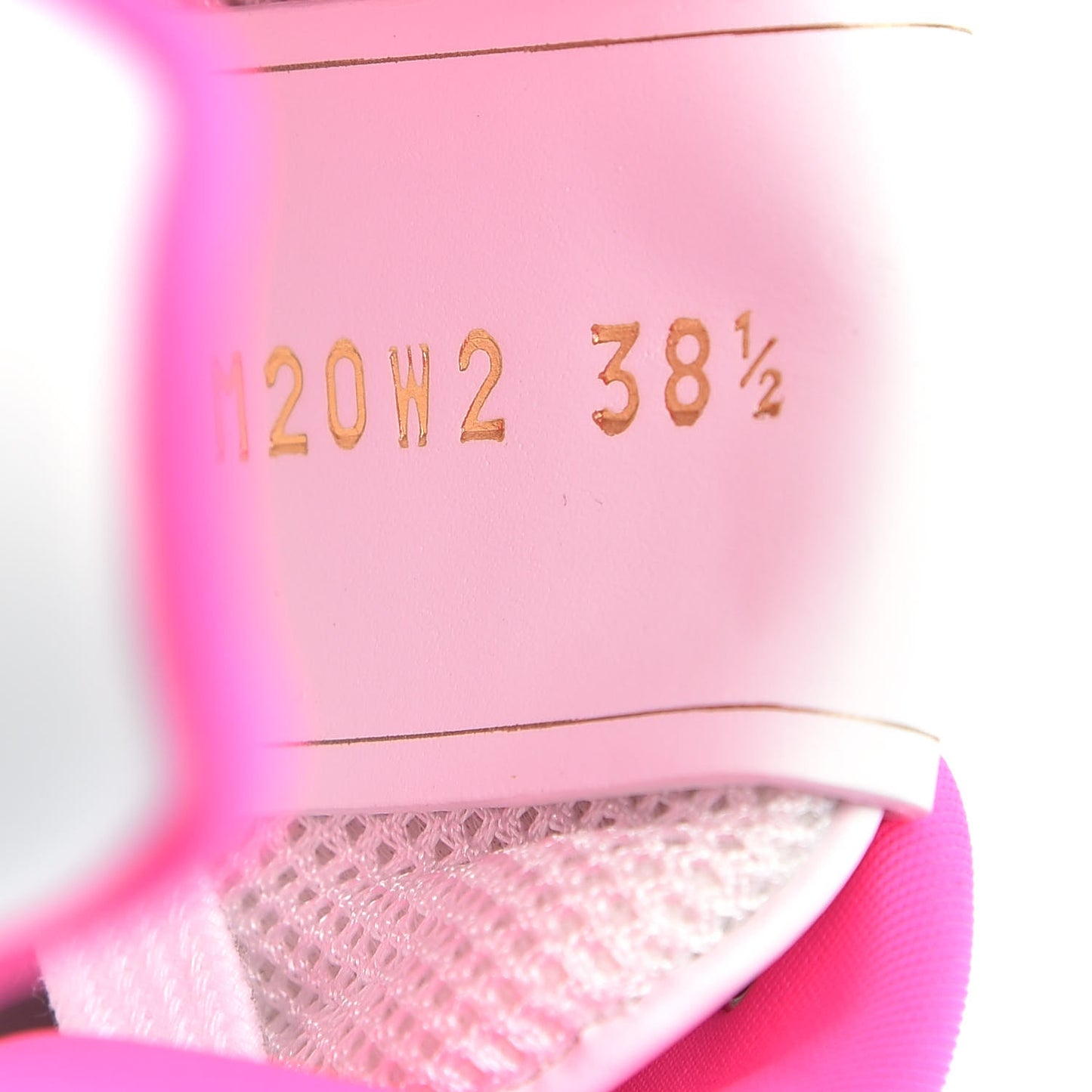 Calfskin Womens Backnet Sneakers 38.5 White Fuchsia