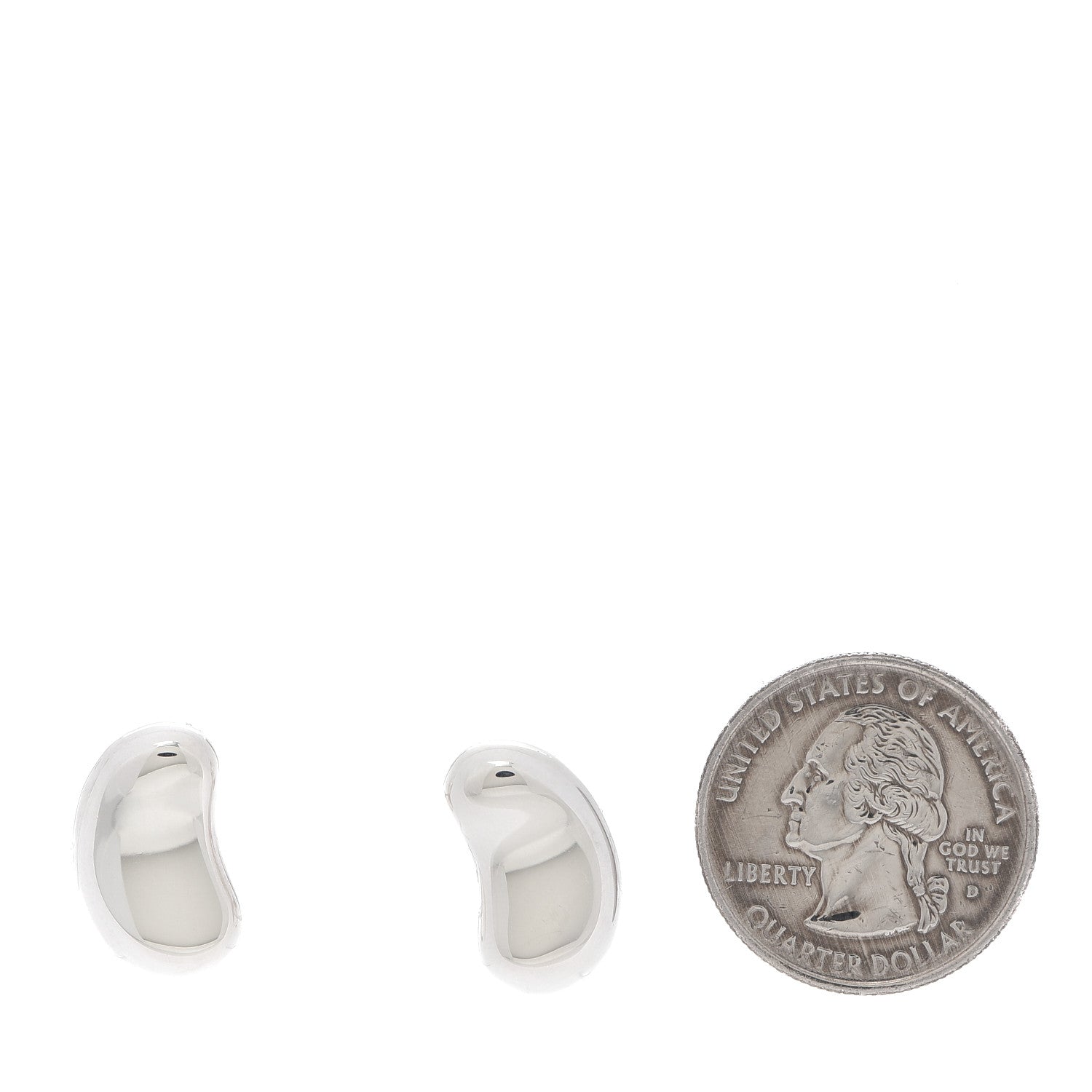 Tiffany Sterling Silver Elsa Peretti Bean Screw-Back Earrings 2 of 5