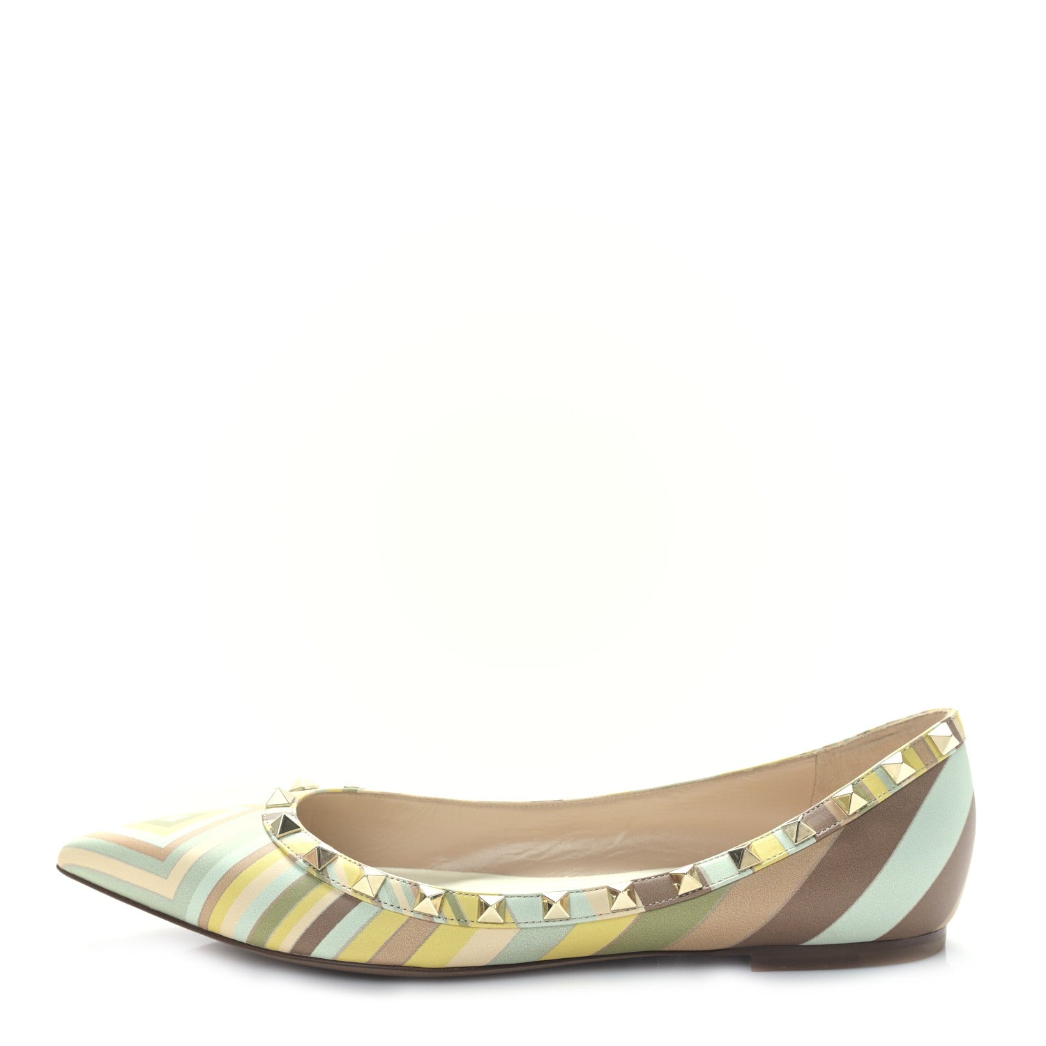 Valentino Garavani Nappa Native Couture 1975 Rockstud Ballerina Flats 39.5 Multicolor 1 of 8