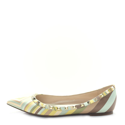 Valentino Garavani Nappa Native Couture 1975 Rockstud Ballerina Flats 39.5 Multicolor 1 of 8