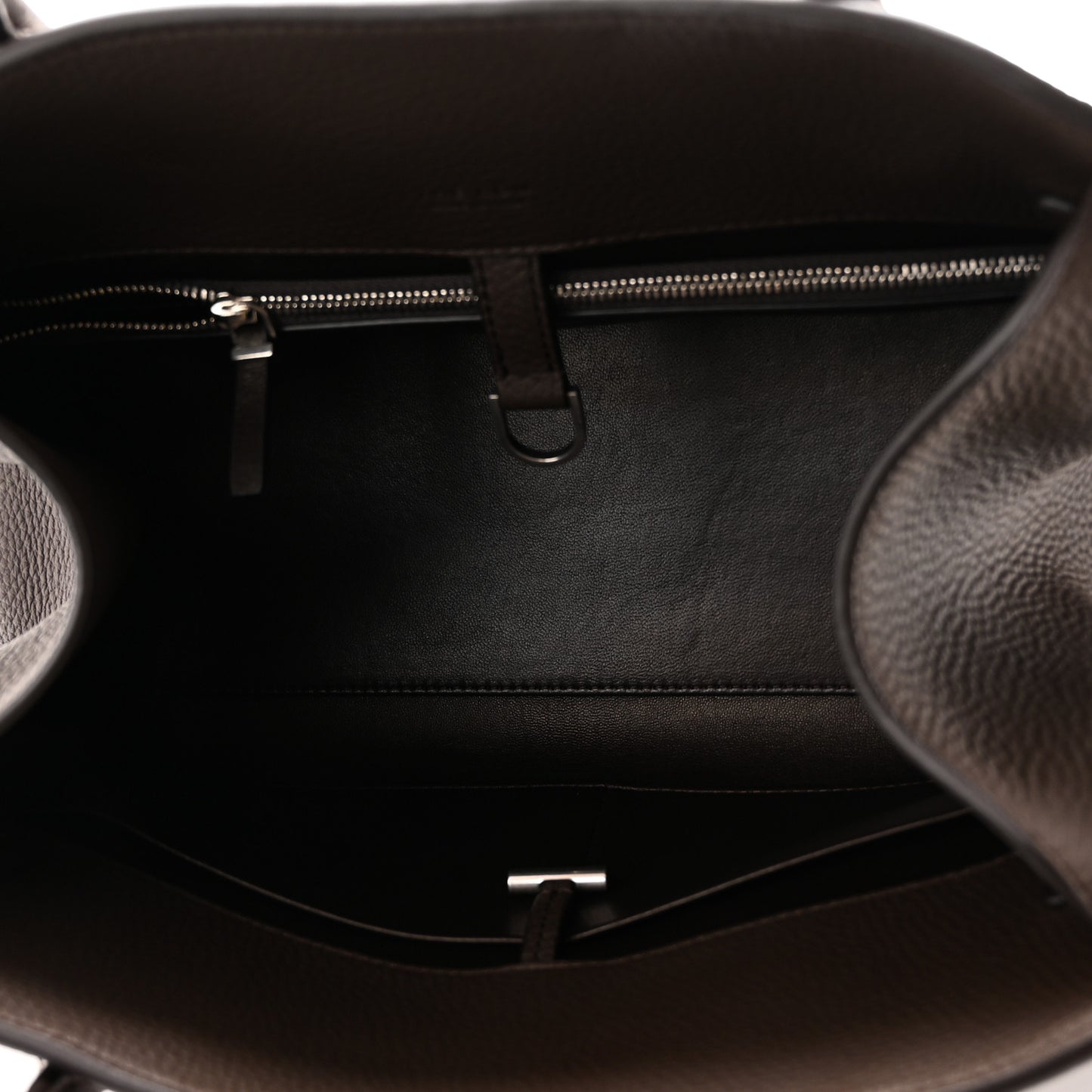 Matte Grained Calfskin Margaux Shoulder 12 Deep Brown