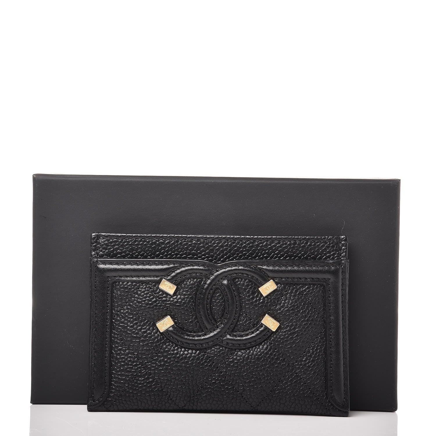 Chanel Caviar Quilted Filigree Card Holder Black 9 of 9