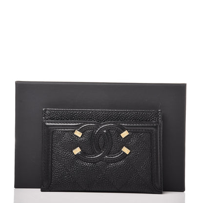 Chanel Caviar Quilted Filigree Card Holder Black 9 of 9
