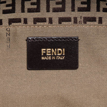 Fendi Zucchino Vitello Small Tote Mogano Panna Blue 6 of 9