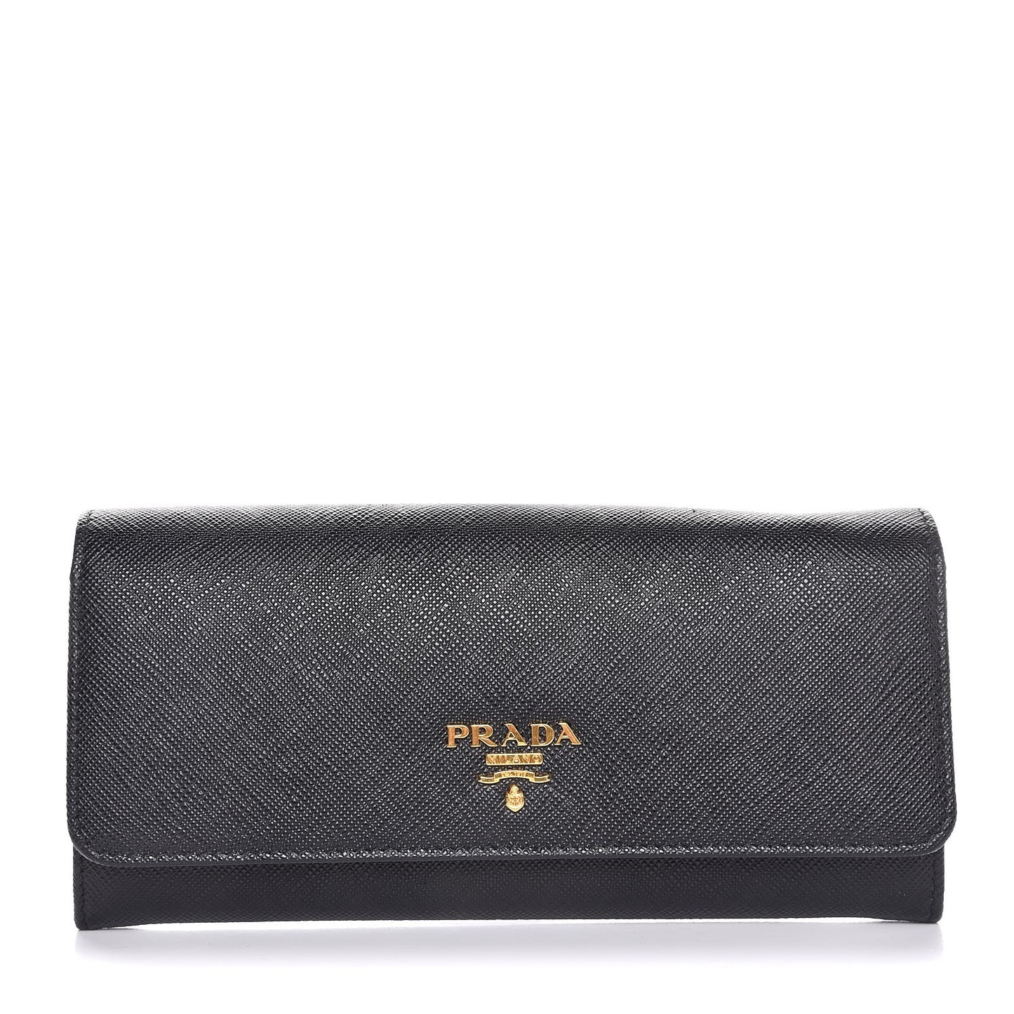 Saffiano Continental Flap Wallet Black Ibisco