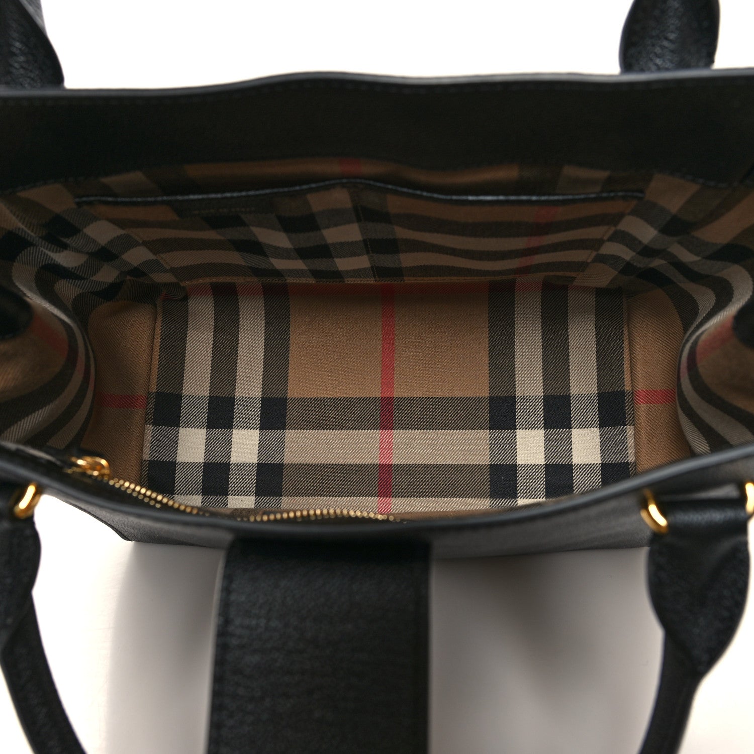 Burberry Soft Grain Calfskin Medium Buckle Tote Black 5 of 9