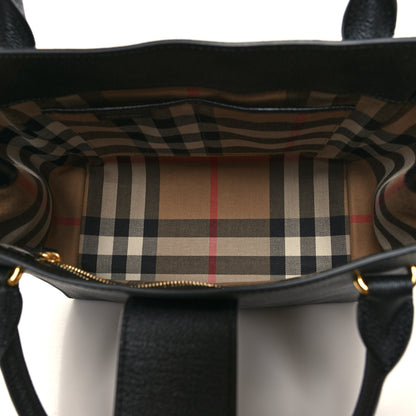 Burberry Soft Grain Calfskin Medium Buckle Tote Black 5 of 9