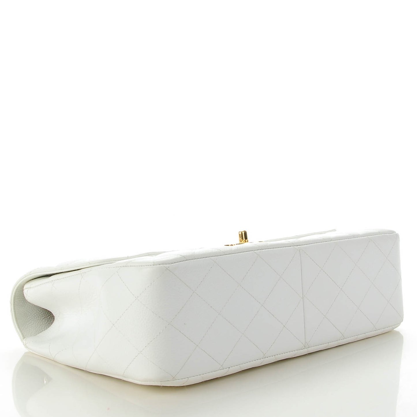 Caviar Quilted Jumbo Single Flap White