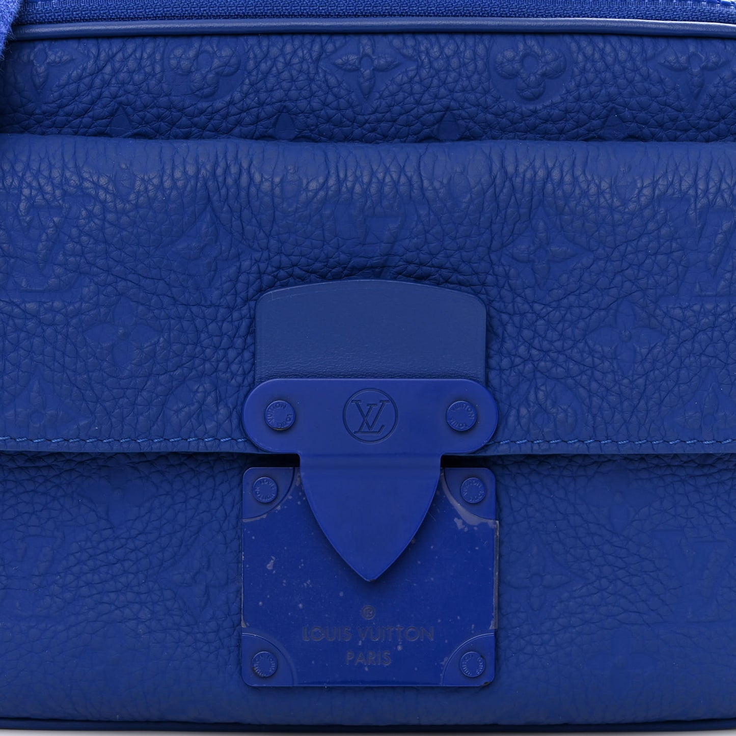 Taurillon Monogram S Lock Messenger Blue