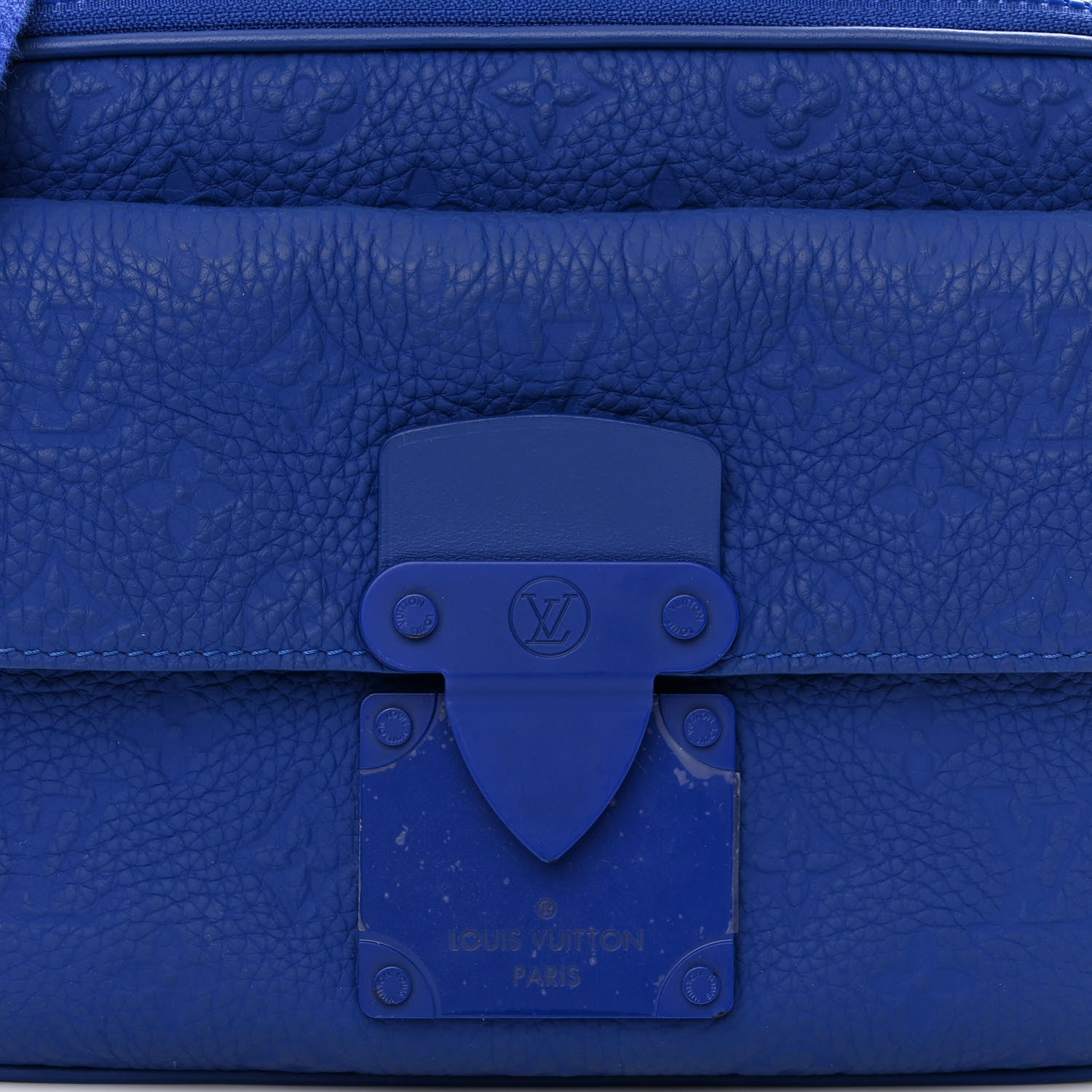 Louis Vuitton Taurillon Monogram S Lock Messenger Blue 7 of 9