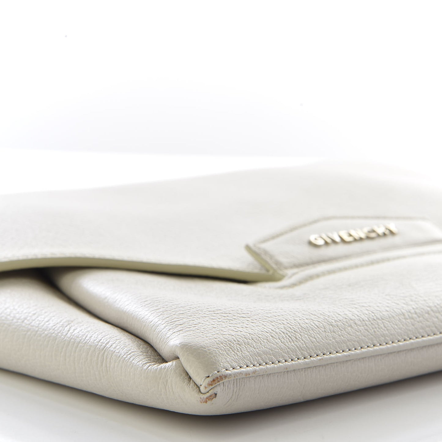 Sugar Goatskin Medium Antigona Envelope Clutch Ivory