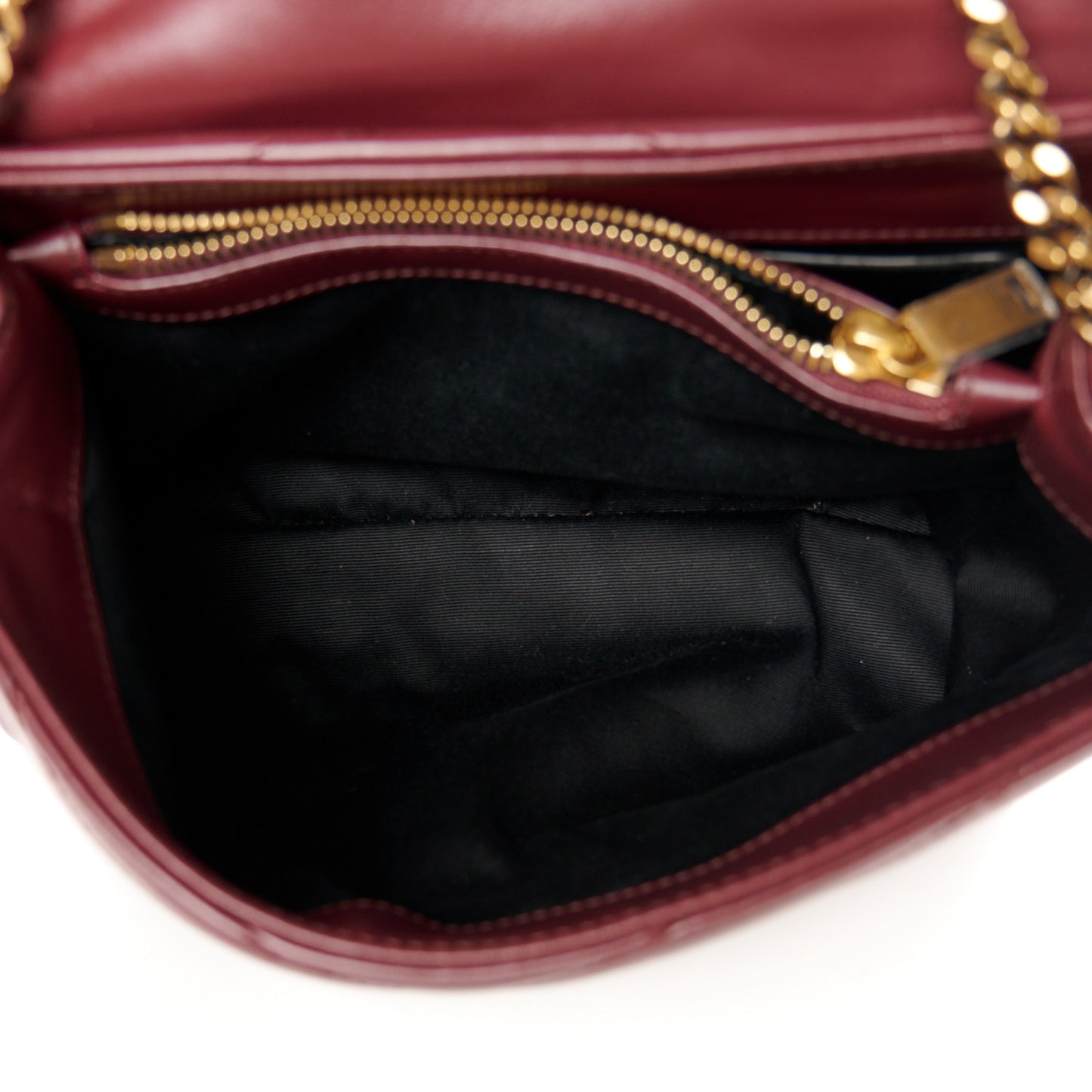 Calfskin Y Quilted Monogram Small Loulou Chain Satchel Dark Legion Red