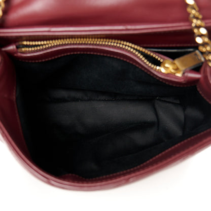 Saint Laurent Calfskin Y Quilted Monogram Small Loulou Chain Satchel Dark Legion Red 5 of 11