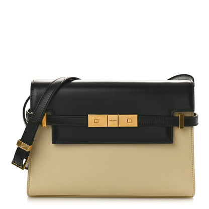 Saint Laurent Smooth Calfskin Manhattan Shoulder Bag Black Beige 1 of 8